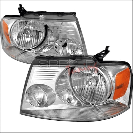 Overtime Crystal Housing Headlights for 04 to 08 Ford F150, Chrome - 12 x 21 x 21 in. OV1625060